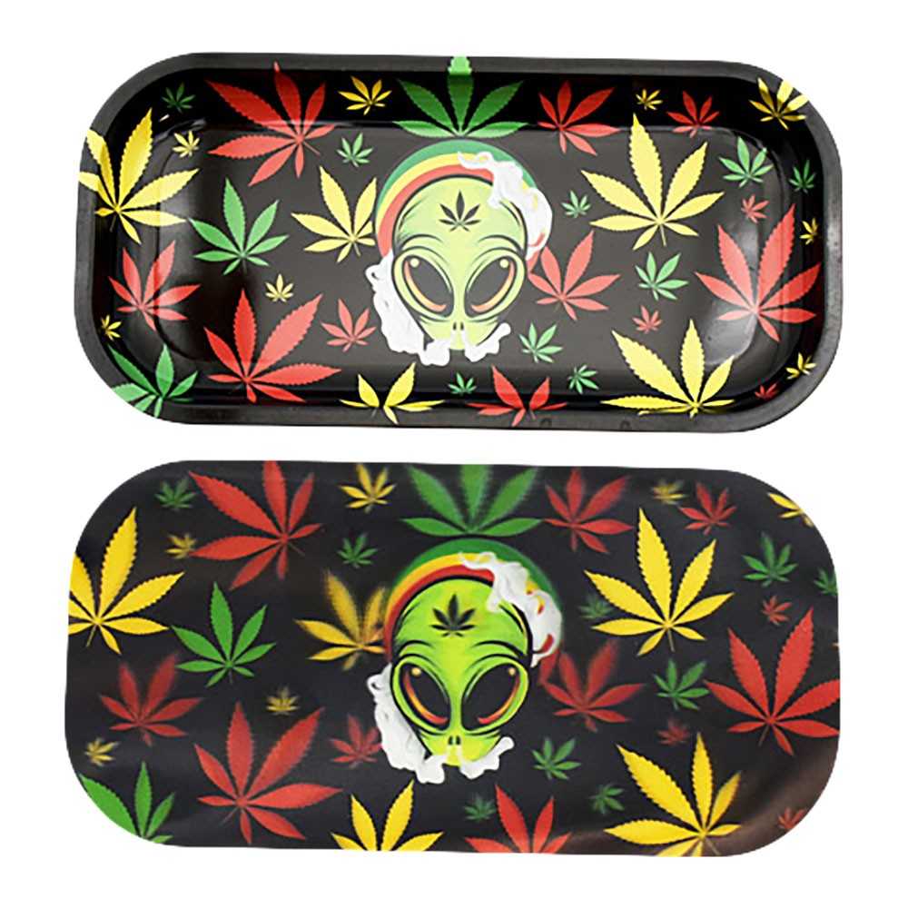 Tablett zum Rollen Pulsar 3D "Rasta Alien" Mini Pulsar Tablett zum Rollen