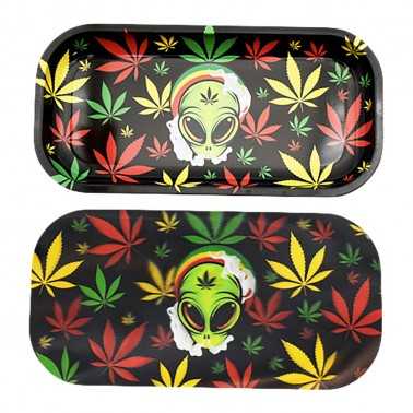 Tablett zum Rollen Pulsar 3D "Rasta Alien" Mini Pulsar Tablett zum Rollen