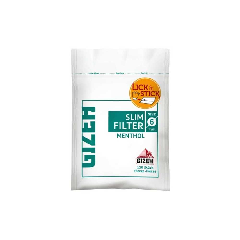 Zigarettenfilter Gizeh Slim 6mm Menthol Gizeh New