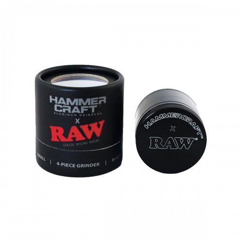 HAMMERCRAFT X RAW Aluminium Grinder S Black 4parts 50mm RAW Grinders