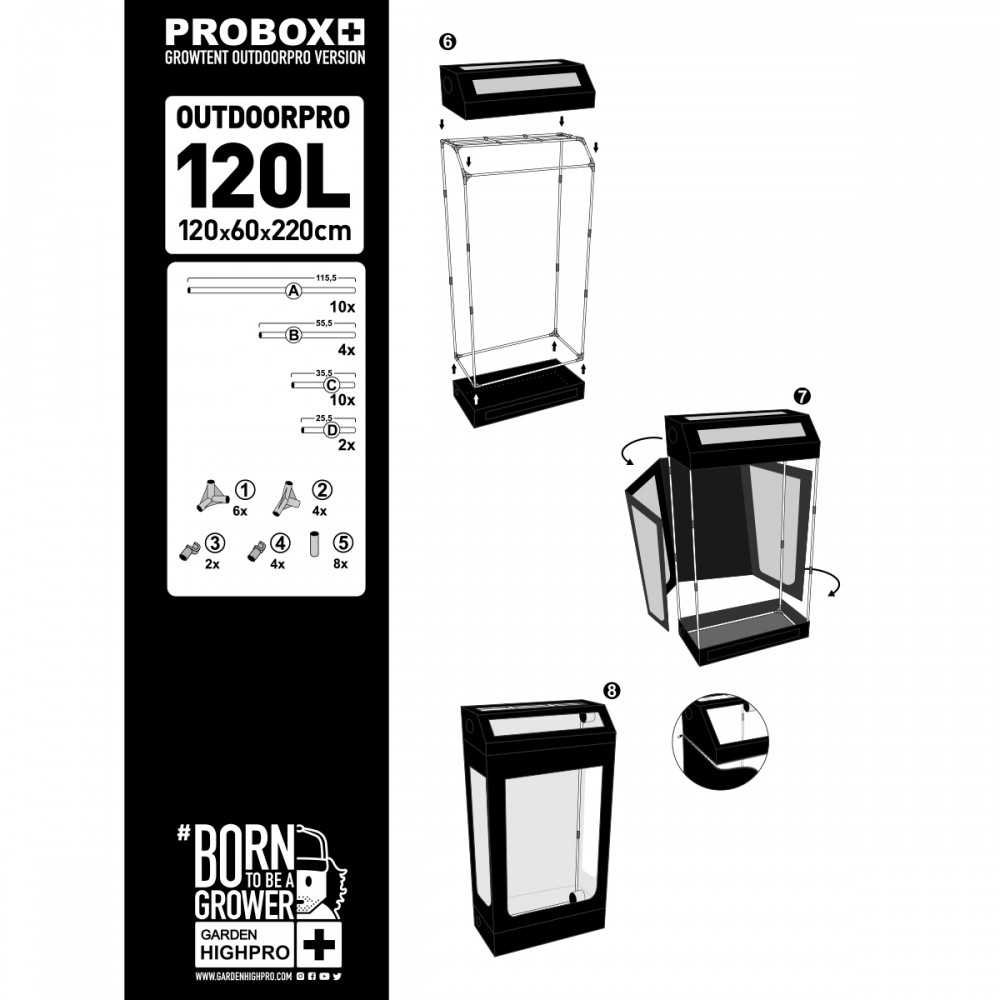 Garden High Pro Pro Box Outdoorpro 120L Garden High Pro Tentes de culture