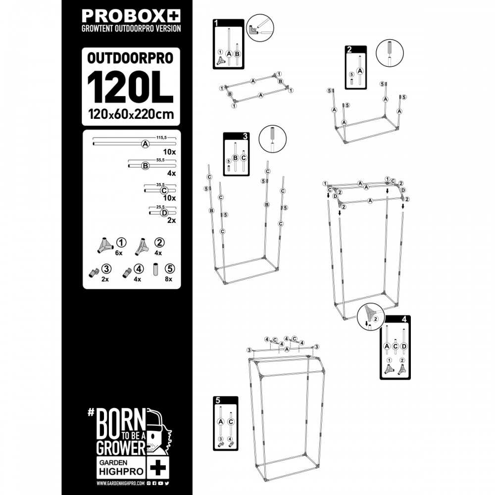 Garden High Pro Pro Box Outdoorpro 120L Garden High Pro Tentes de culture
