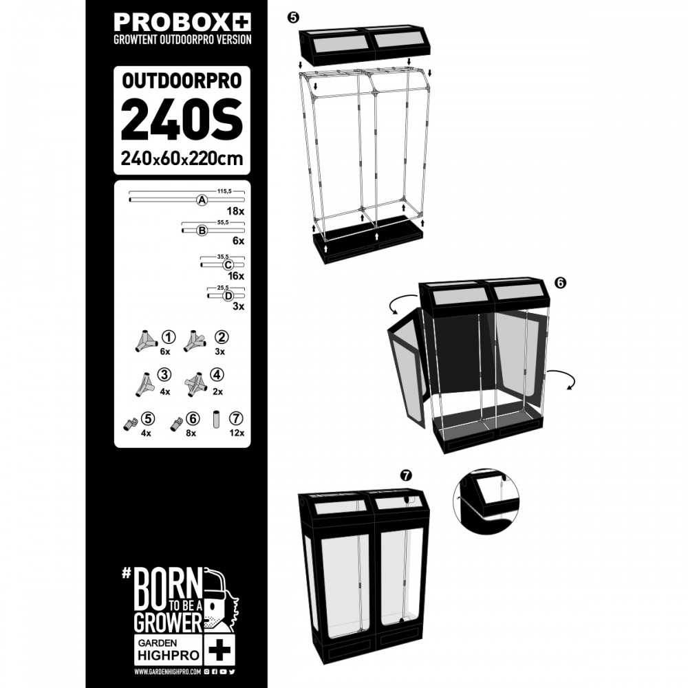 Garden High Pro Pro Box Outdoorpro 240S Garden High Pro Tentes de culture