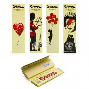 G-Rollz Banksy's Graffiti - King Size Organic Hemp Extra Thin Papers and Tips G-Rollz Feuille à rouler