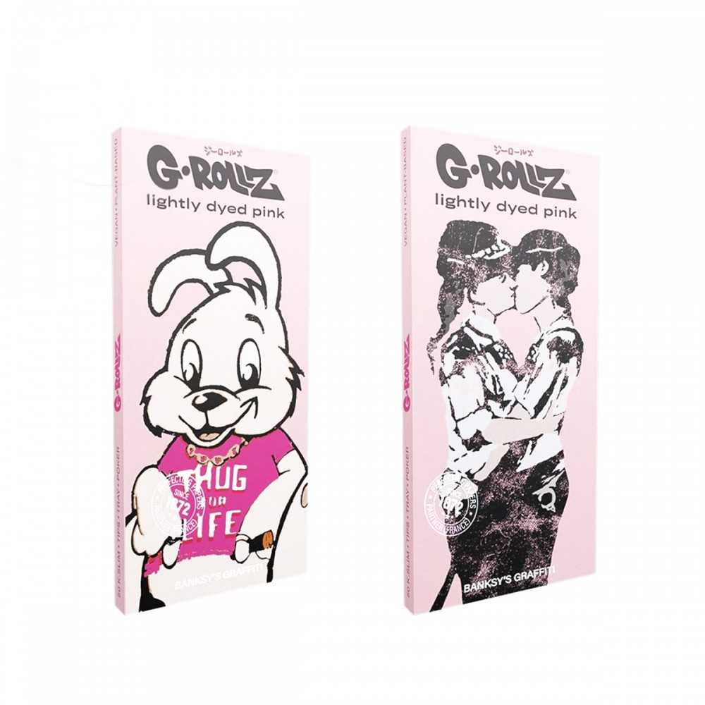 Carton G-Rollz Banksy’s Graffiti Set 3 Lightly Dyed Pink KS Papers ASS 1pc G-Rollz Produits