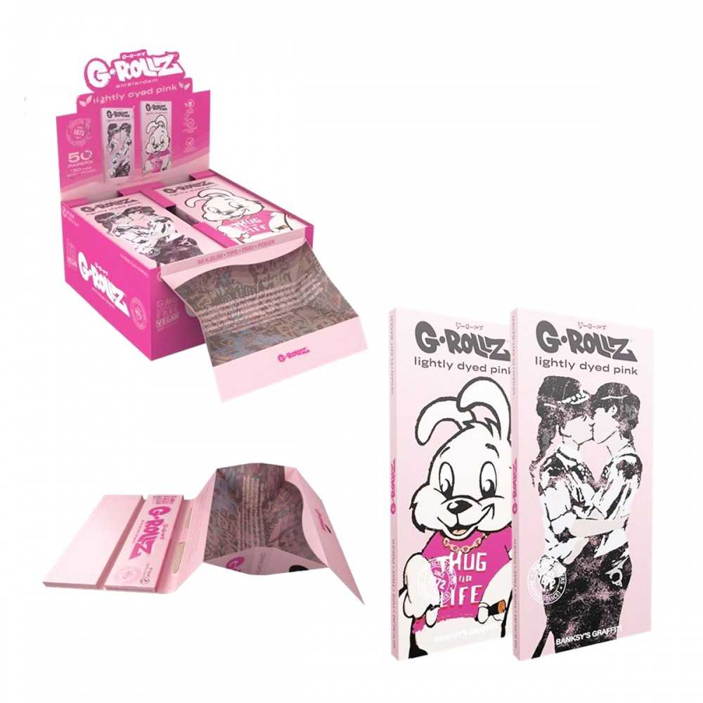 Cardboard G-Rollz Banksy's Graffiti Set 3 Lightly Dyed Pink KS Papers ASS 1pc G-Rollz Products