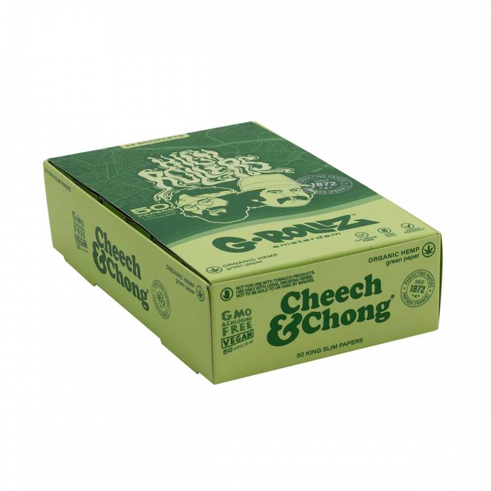 G-Rollz Carta verde di canapa organica Cheech Chong + espositore di suggerimenti G-Rollz Prodotti