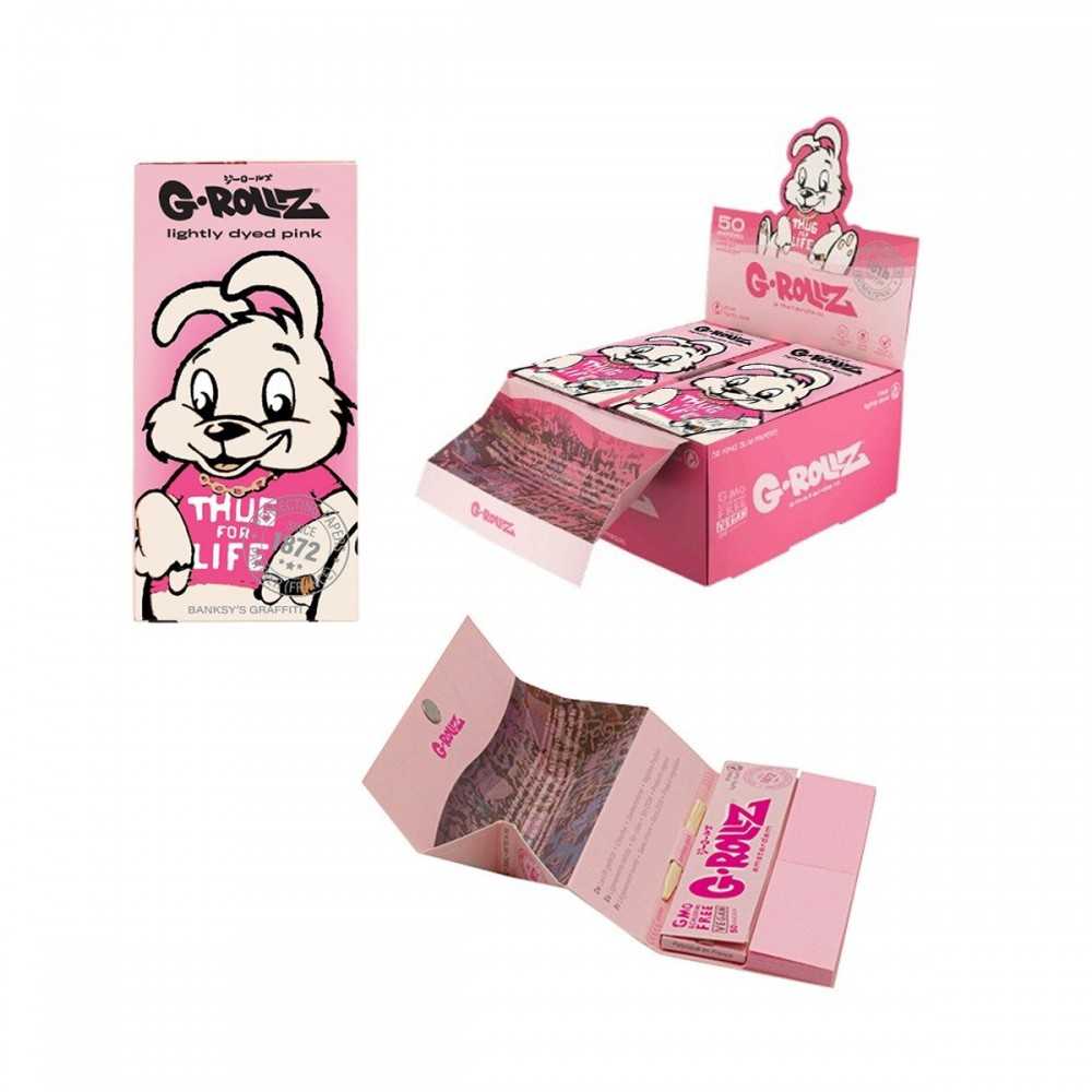 G-Rollz Banksy's Thug Life Lightly Dyed Pink KS Papers BOX 16St G-Rollz Produkte