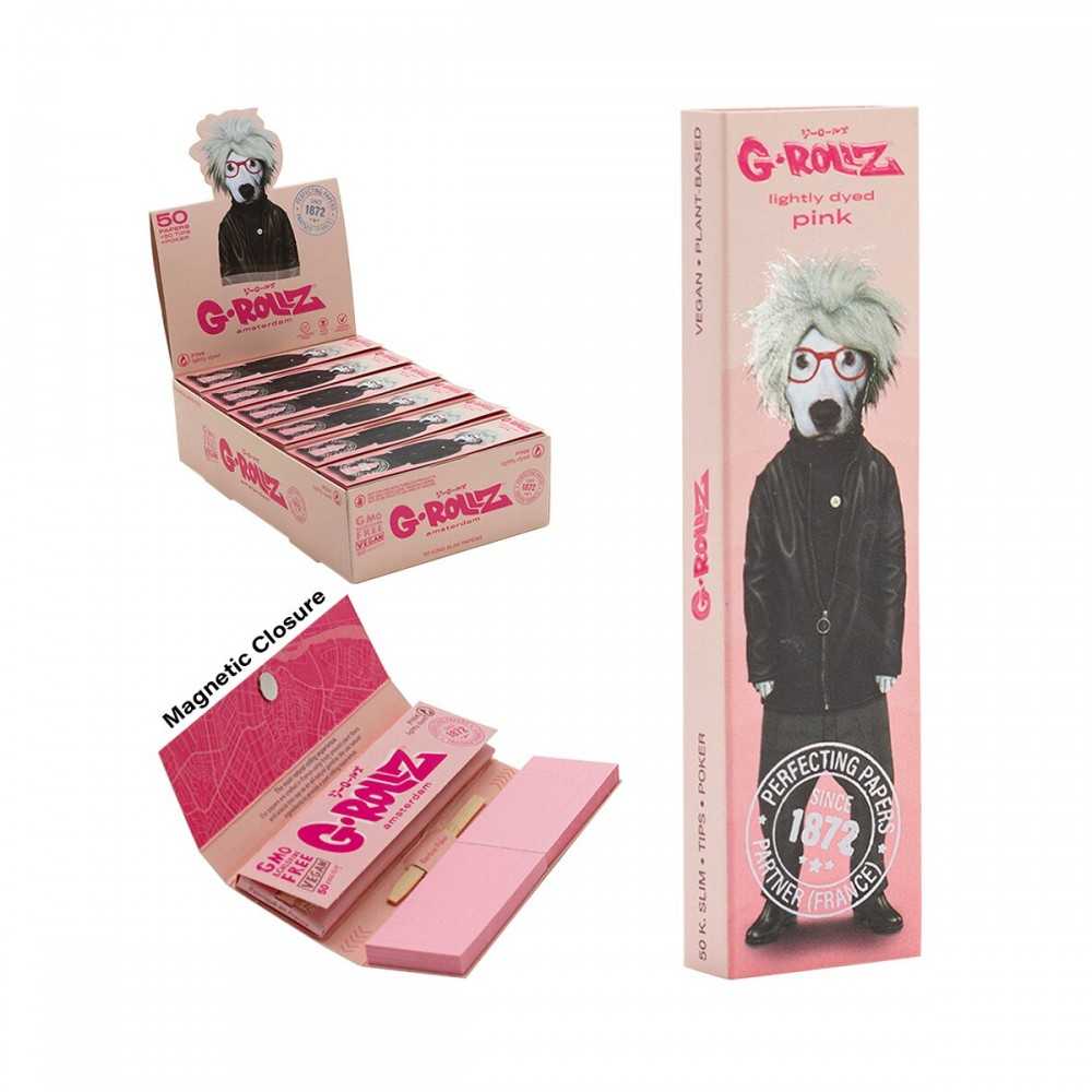 G-Rollz Pets Rock Soup Pink KS Papers + Tips Display G-Rollz Products