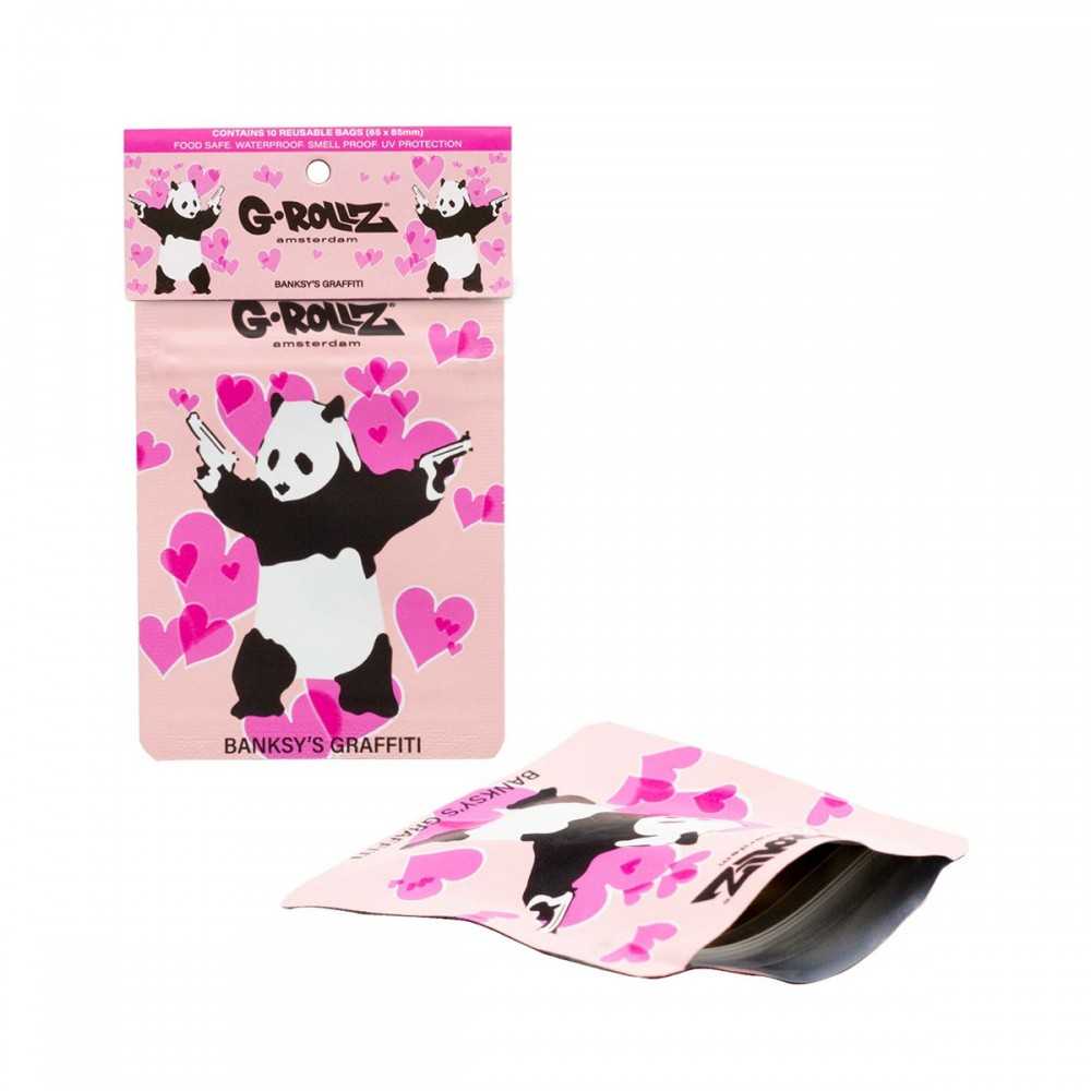 G-Rollz Banksy Panda Gunnin Smellproof Bags 65 x 85 mm 8 pezzi G-Rollz Prodotti