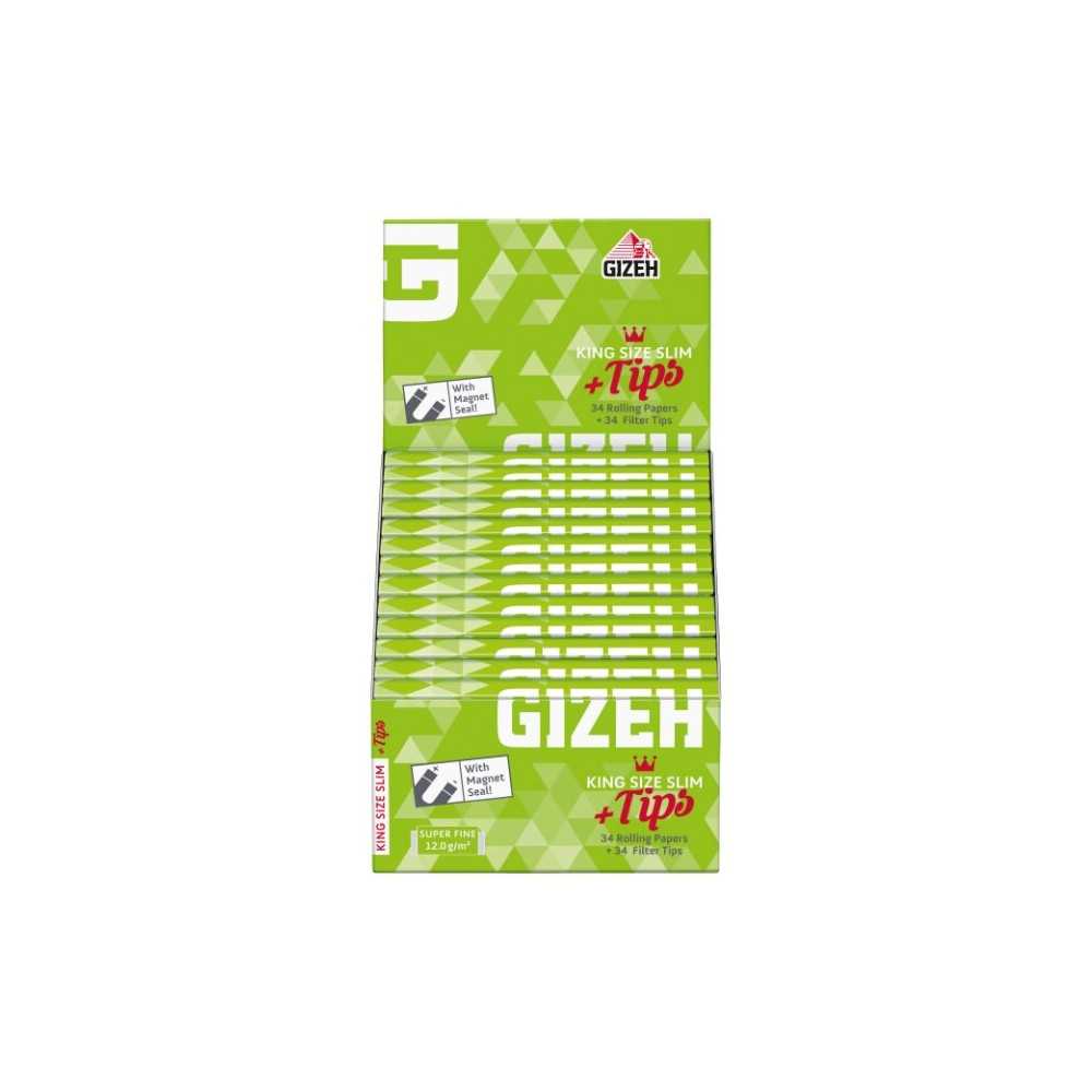 Carton of GIZEH King Size Slim Super Fine Rolling Sheets + Tips Gizeh Rolling sheet