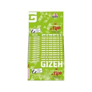 Karton GIZEH King Size Slim Super Fine Rolling Paper + Tips Gizeh Blatt zum Rollen