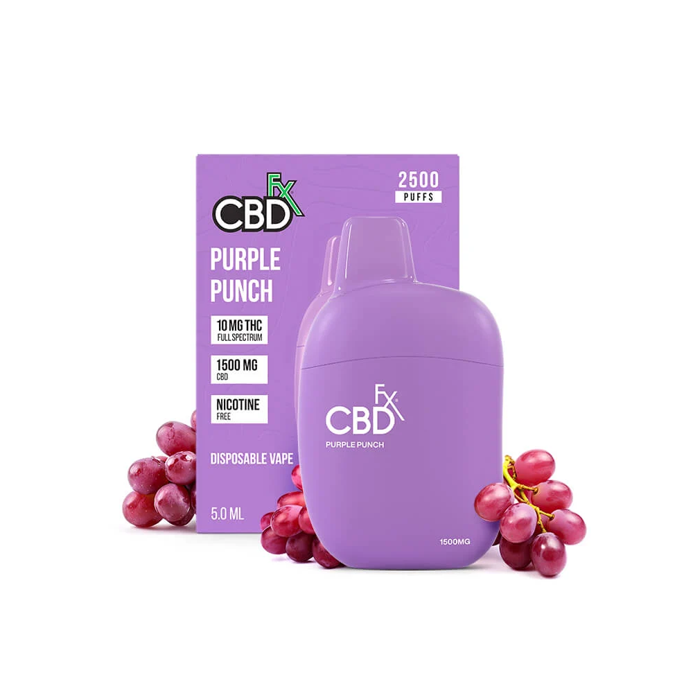 CBDFX Purple Punch THC Vape Pen 1500mg CBD + 10mg THC CBD FX Prodotti