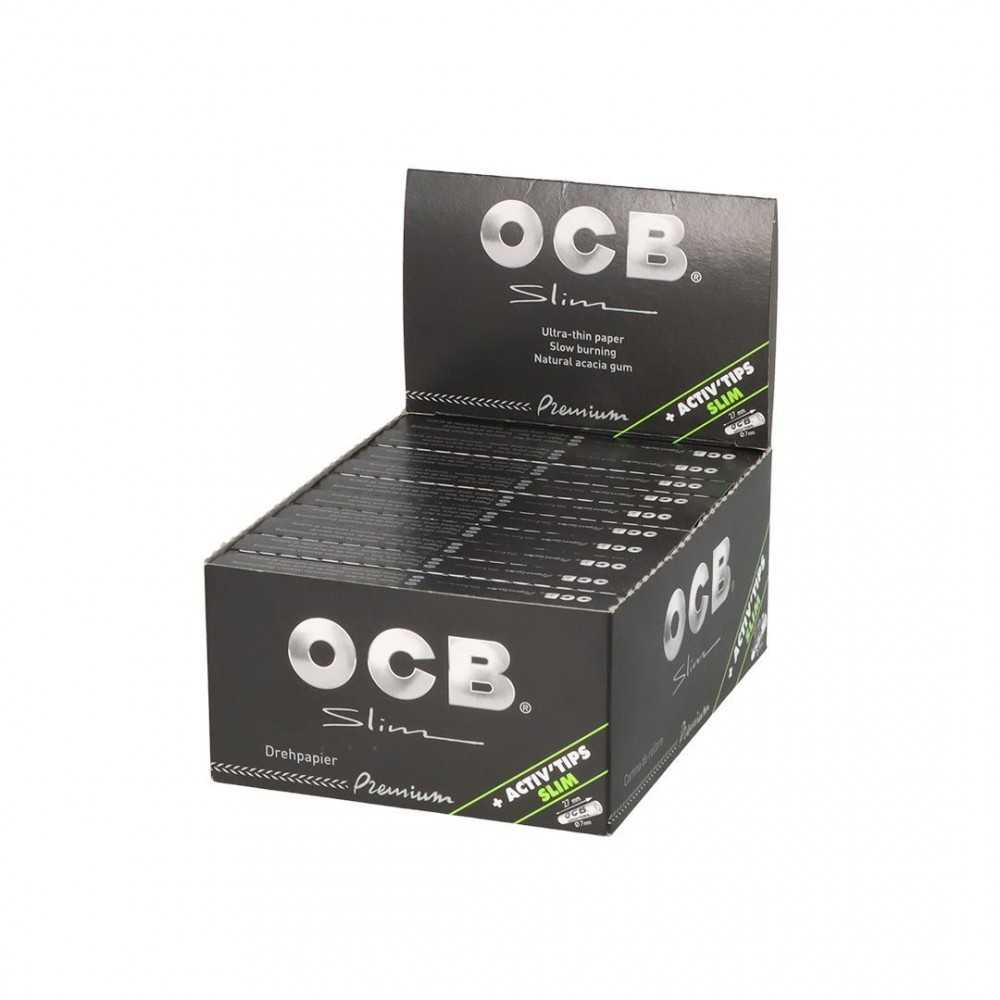 Carton de feuille à rouler OCB Slim + filtres à charbon actif OCB Feuille à rouler