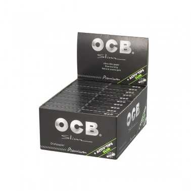 Carton of rolling sheets OCB Slim + activated charcoal filters OCB Rolling sheet