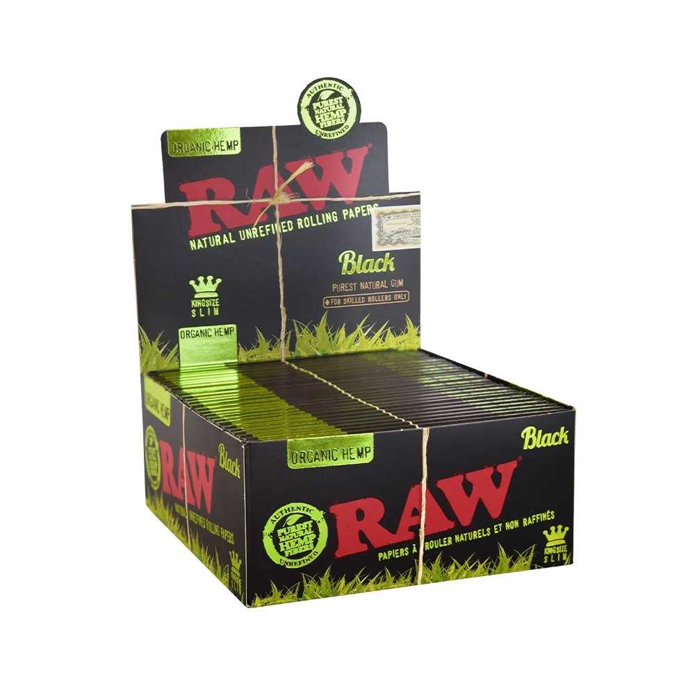 Blattkarton Raw Black Organic Hemp King Size Slim RAW Raucherzubehör