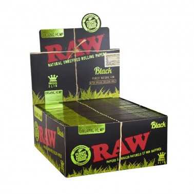 Scatola di lenzuola crude di canapa biologica nera King Size Slim RAW Accessori per fumatori
