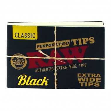 RAW Black Extra Wide Perforated Tips 40pcs RAW Filter (Aktivkohle, Pappe, Zellulose und andere)