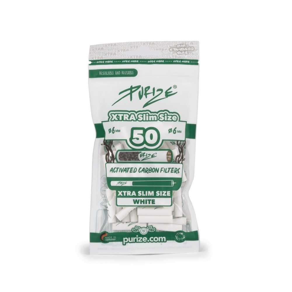 Filtro a carbone attivo Purize Xtra Slim White (50 pezzi) 6 mm Purize filters Prodotti