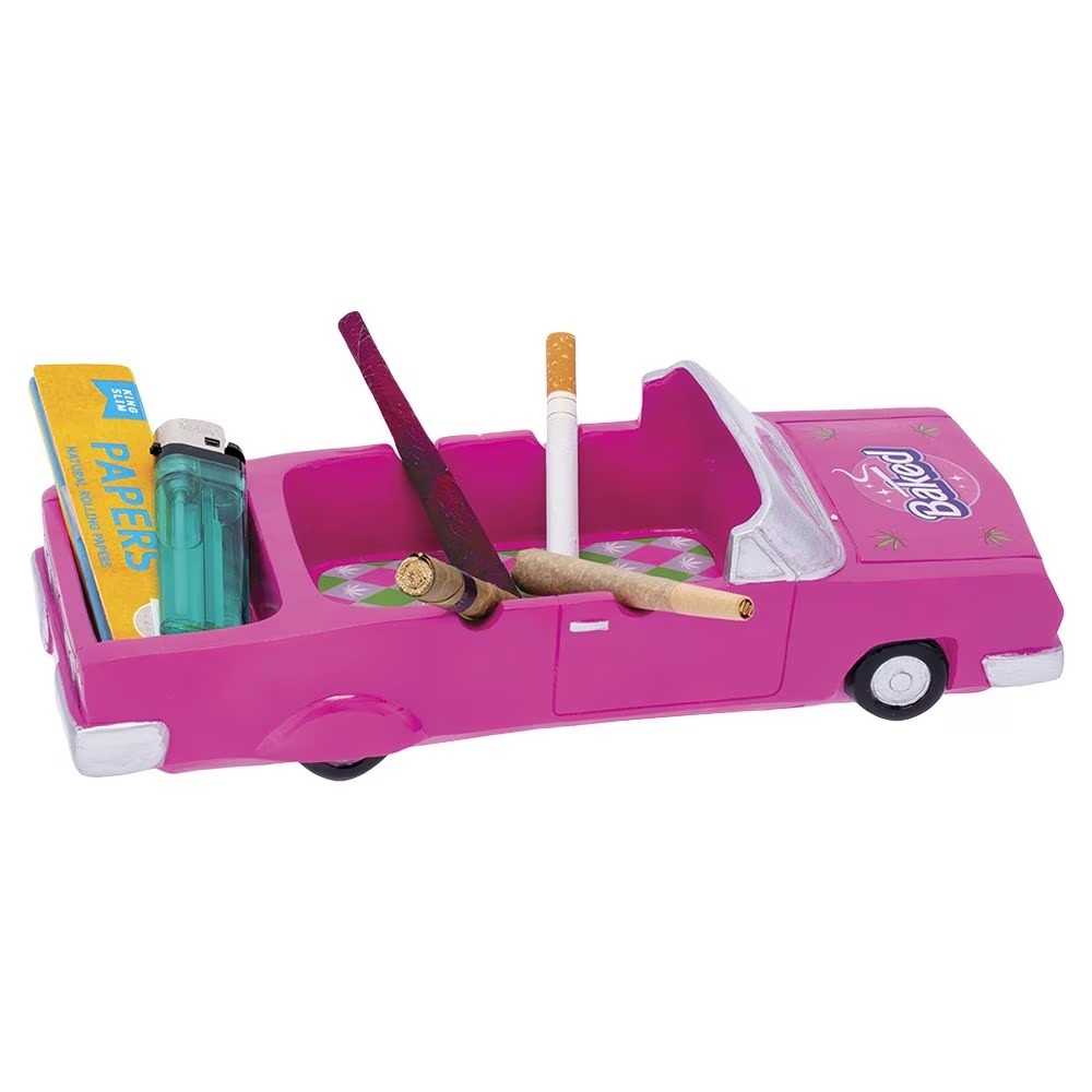 Ashtray Fujima Baked Pink Convertible Ashtray with Stash Trunk Fujima Products