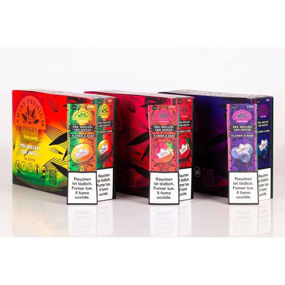 CBD-Blüten Swiss Premium Pollen Vorgerollte Gelenke "Strawberry" Swiss Premium Pollen Produkte