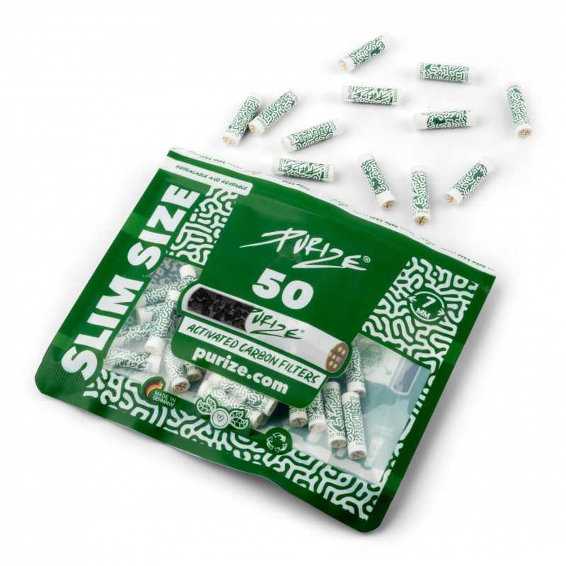 Purize Filtre à charbon actif Slim Size White (50 pcs) 7mm Purize filters Produits