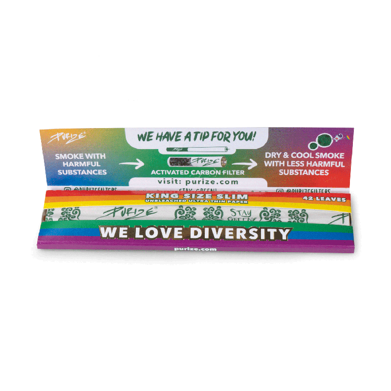 PURIZE® King Size Slim Rainbow Rolling Sheets Purize filters Prodotti