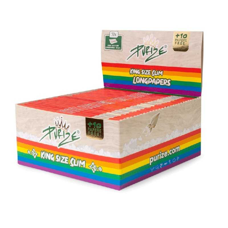 Carton de feuille à rouler PURIZE® King Size Slim Rainbow Purize filters Produits