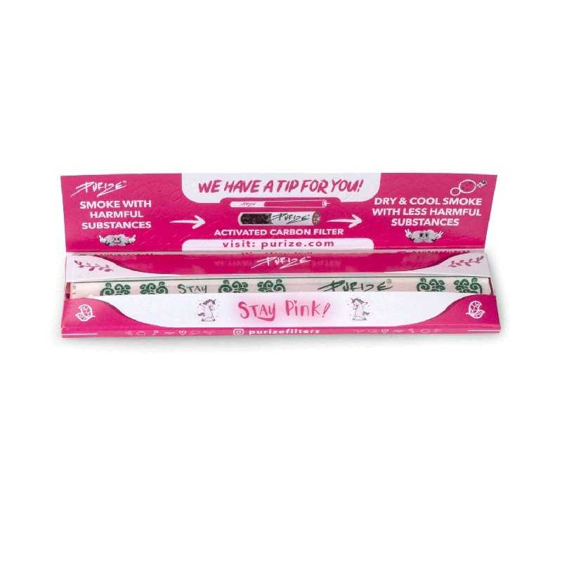 PURIZE® King Size Slim Pink rolling papers Purize filters Products