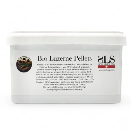 Swiss Living Soil Pellet di erba medica biologica 1,5 kg Swiss Living Soil Prodotti