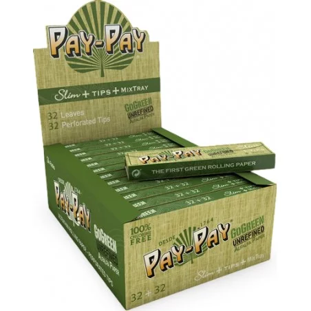 Cartone verde King Size Slim + punte + vassoio Pay Pay Foglio di laminazione