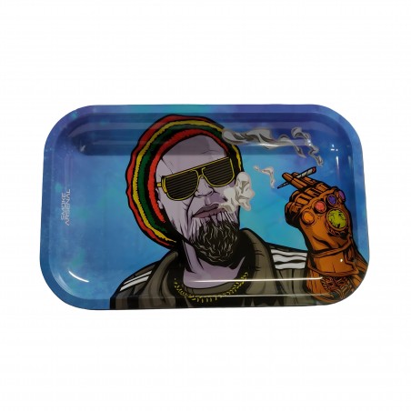 Plateau à rouler Smoking Arsenal Rasta Thanos Small Smoke Arsenal Plateau à rouler