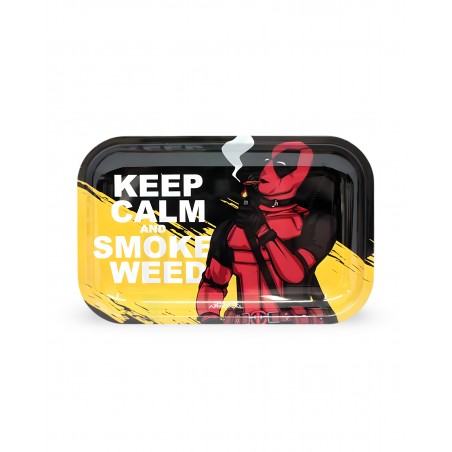 Plateau à rouler Smoking Arsenal "Keep Calm & Smoke Weed" Small Smoke Arsenal Plateau à rouler
