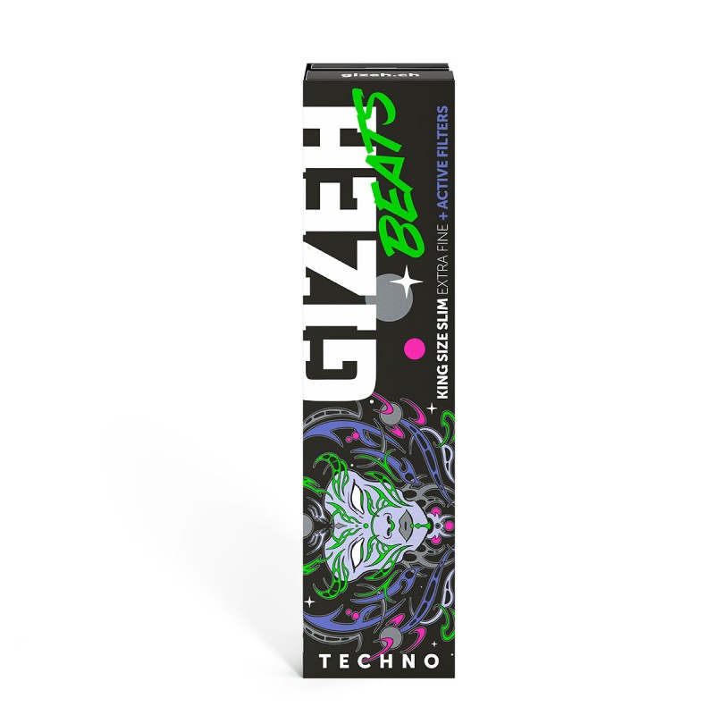 Carte da rollare GIZEH Beats Swiss EDT Kingsize Slim Papers + Active Tips Display 16pcs Gizeh Foglio di laminazione