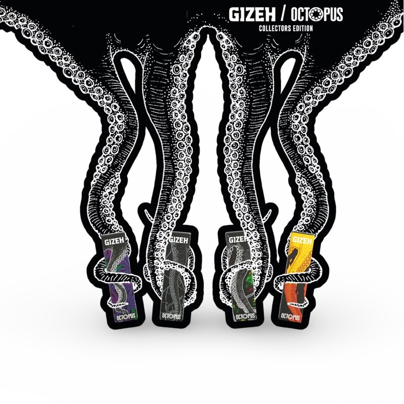 Carton of Octopus rolling sheets + Tips Gizeh Rolling sheet