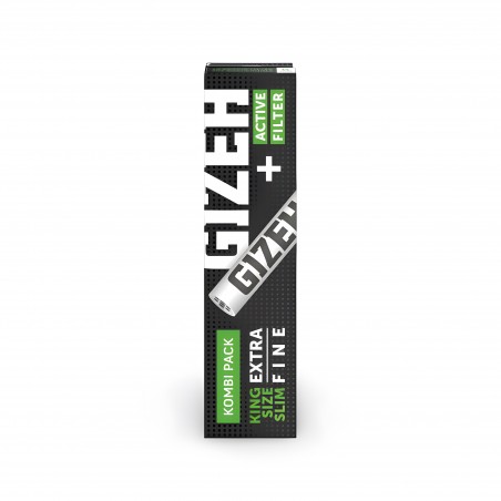 GIZEH King Size Slim Papers + Active Tips Display 16pcs Gizeh Rolling sheet