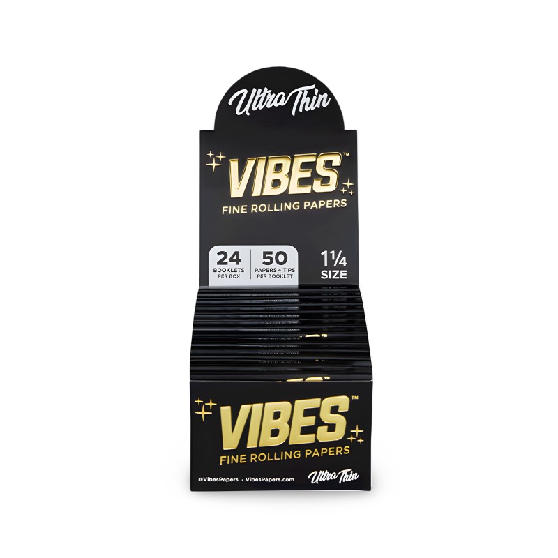 Carte da rollare Vibes 1 1/4 Ultra Fine + filtri Vibes Foglio di laminazione