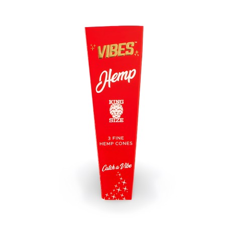 Vorgerollte Cones Vibes King Size Slim Hemp (3 Stück) Vibes Raucherzubehör