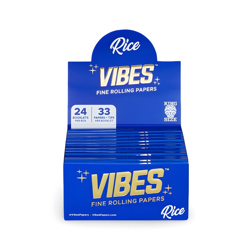 Carte da rollare Vibes King Size Slim Rice + filtri Vibes Foglio di laminazione