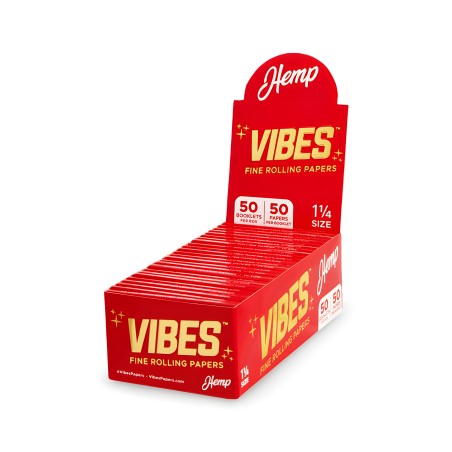 Carton of rolling sheets Vibes format 1 1/4 Hemp Vibes Rolling sheet
