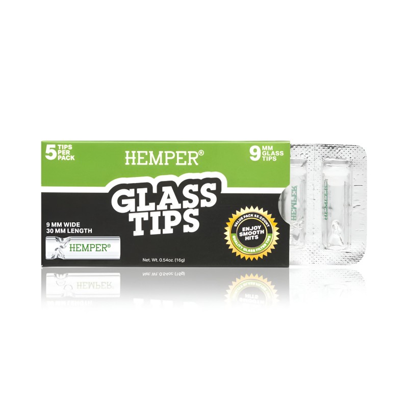 Hemper Glasfilter 9mm (5 Stück) Hemper Filter (Aktivkohle, Pappe, Zellulose und andere)