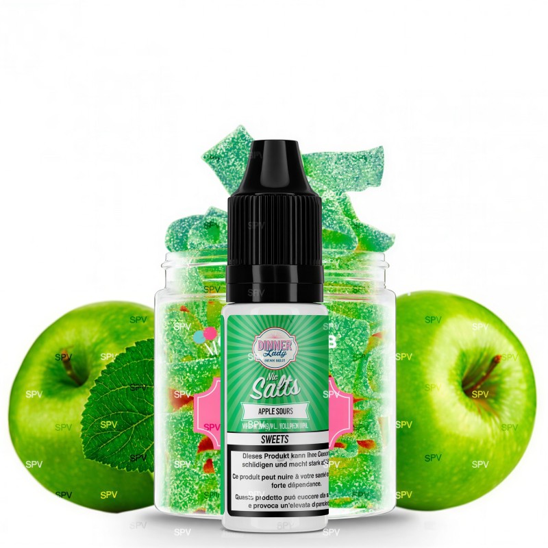 E-liquide Apple Sours Sels de nicotine Dinner Lady 10ml Dinner Lady Produits