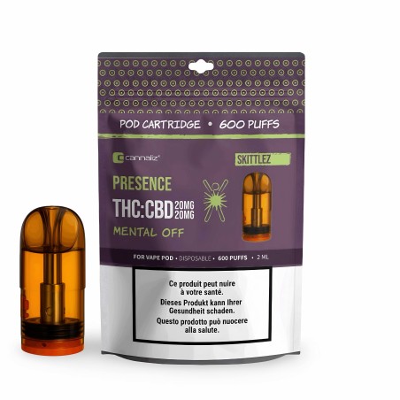 Cartouche Cannaliz THC 20 mg CBD 20 mg Skittlez Cannaliz Produits