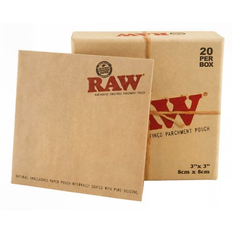 Raw Parchment Pouch 20pcs 80X80 mm RAW Back- oder Silikonpapier