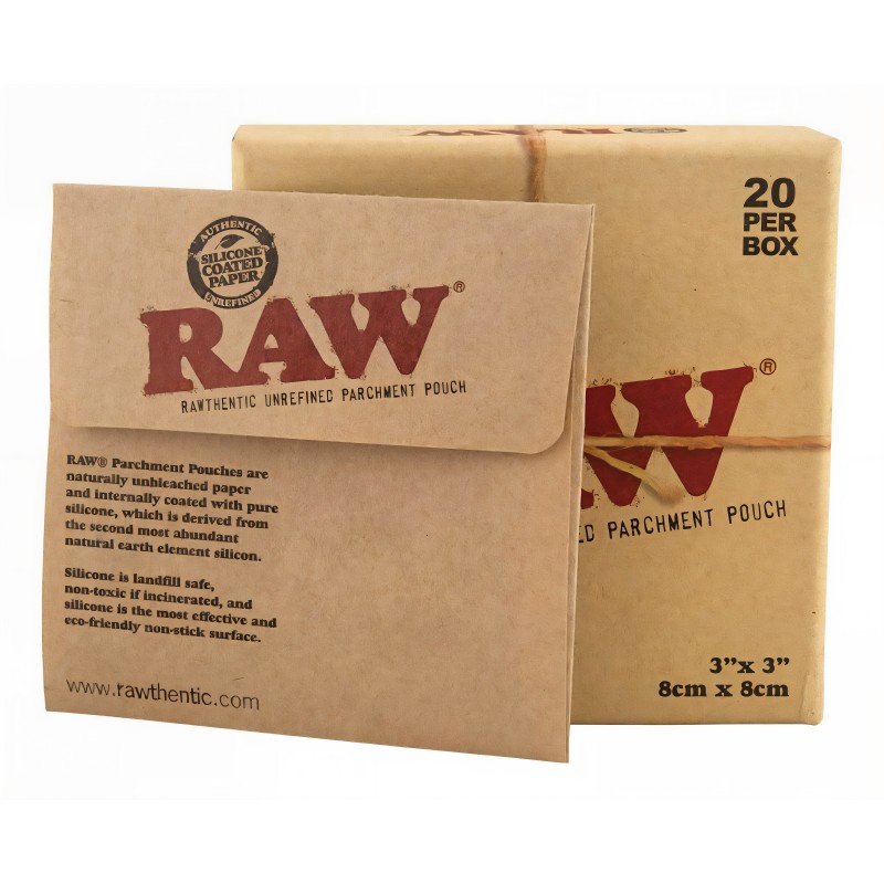 Raw Parchment Pouch 20pcs 80X80 mm RAW Back- oder Silikonpapier