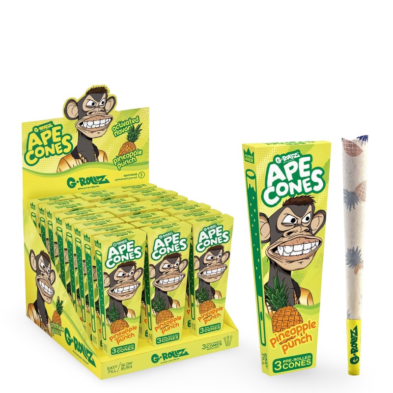 G-Rollz Ape Cones "Pineapple Punch" 3 Pop Cones Pre-Roll G-Rollz Products