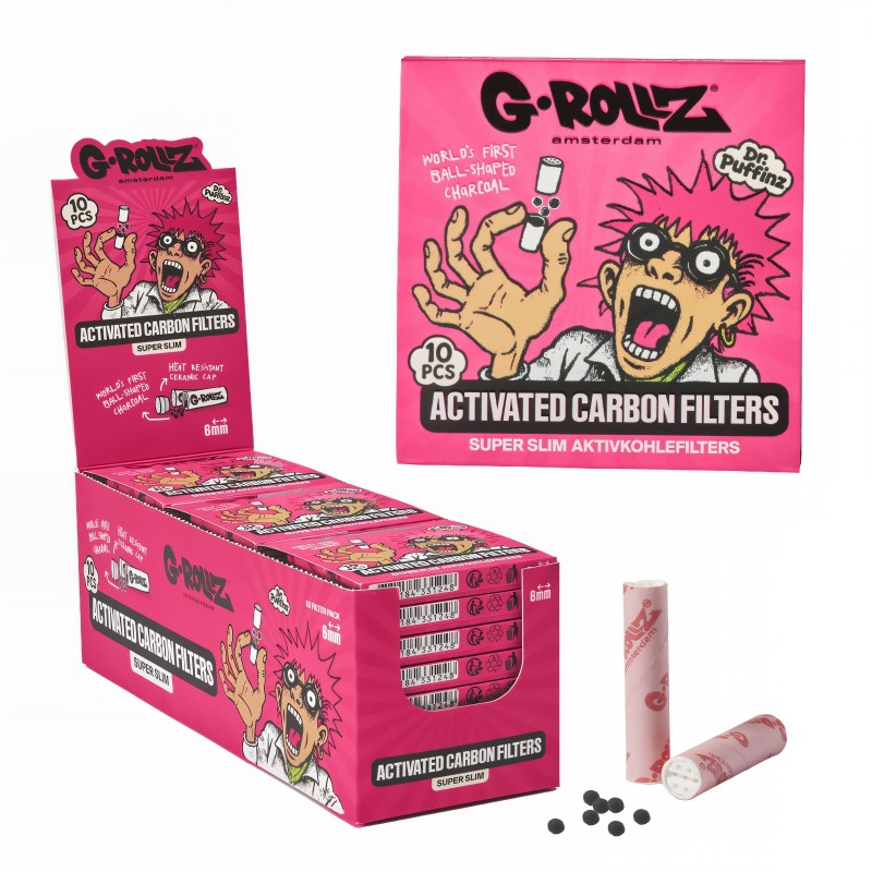 Filtri a carbone attivo G-Rollz Ø6mm Rosa G-Rollz Filtri (carbone attivo, cartone, cellulosa e altri)