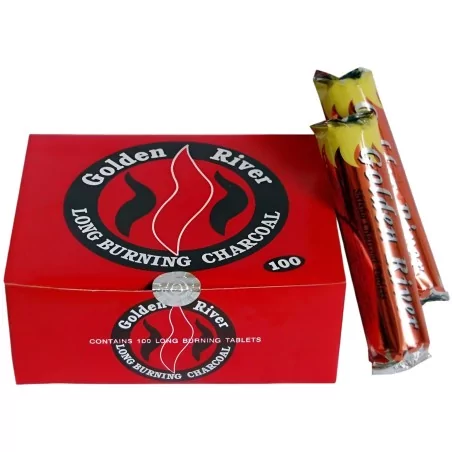 Charbon pour Shisha Golden River 33 mm (10 pièces) Golden River Produits