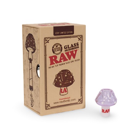 Cone Holder aus Glas Raw Mushroom (very limited edition) RAW Filter (Aktivkohle, Pappe, Zellulose und andere)