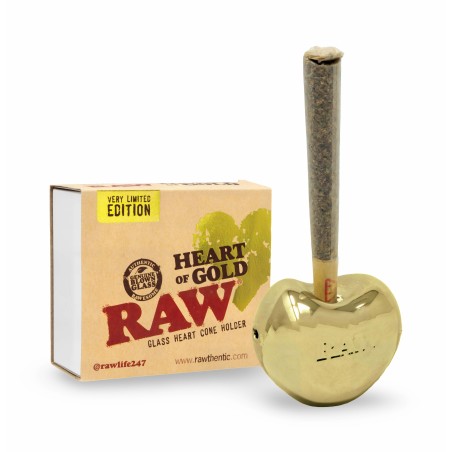 RAW Heart of Glass Cone Holder Gold Limited Edition RAW Filter (Aktivkohle, Pappe, Zellulose und andere)